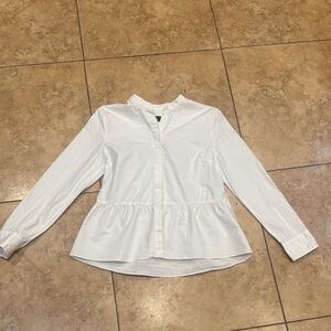 J. Crew Classic White Button-Up Blouse